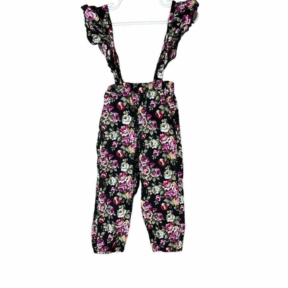 Toddler Girl Ruffle Strap Floral Print Suspender Jumpsuit